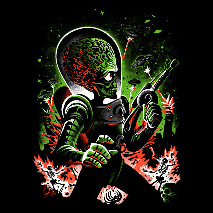 Mars Invasion Women's V-Neck - Adult & Kids T-Shirts, Sweatshirts & Hoodies apparel design preview 2