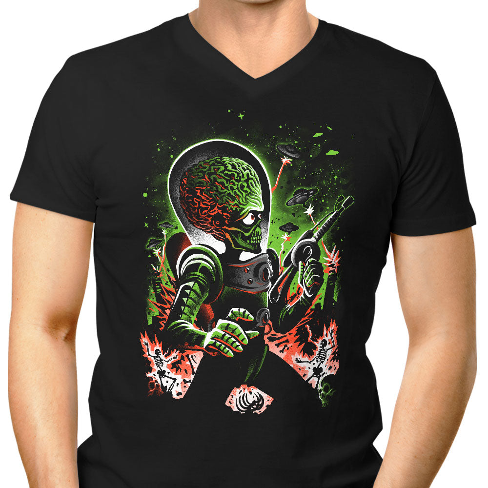 Mars Invasion Men's V-Neck - Adult & Kids T-Shirts, Sweatshirts & Hoodies apparel design preview 1