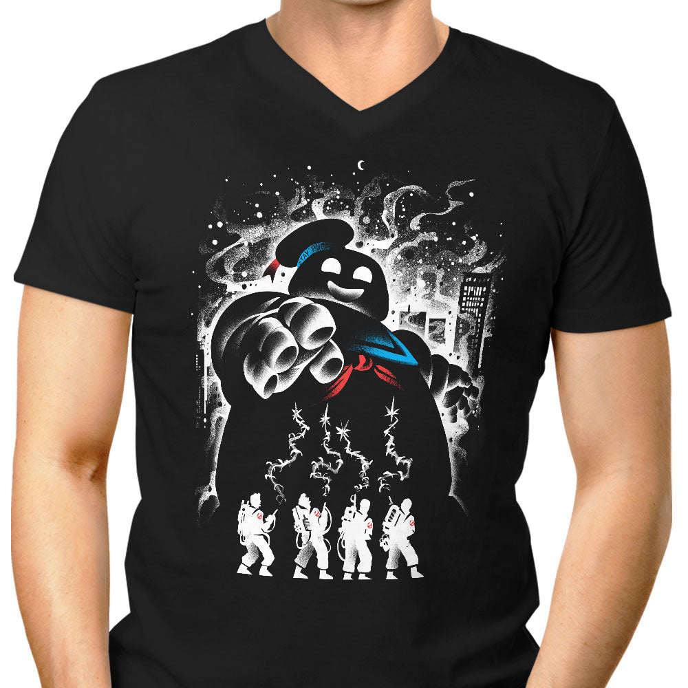 Marshmallow Ghost Men's V-Neck - Adult & Kids T-Shirts, Sweatshirts & Hoodies apparel design preview 1