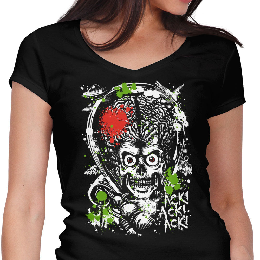 Martian Mayhem Women's V-Neck - Adult & Kids T-Shirts, Sweatshirts & Hoodies apparel design preview 1