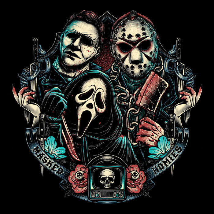 Masked Homies Men's V-Neck - Adult & Kids T-Shirts, Sweatshirts & Hoodies apparel design preview 2