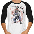 Master of the Fist Sumi-e 3/4 Sleeve Raglan - Adult & Kids T-Shirts, Sweatshirts & Hoodies apparel design preview 1