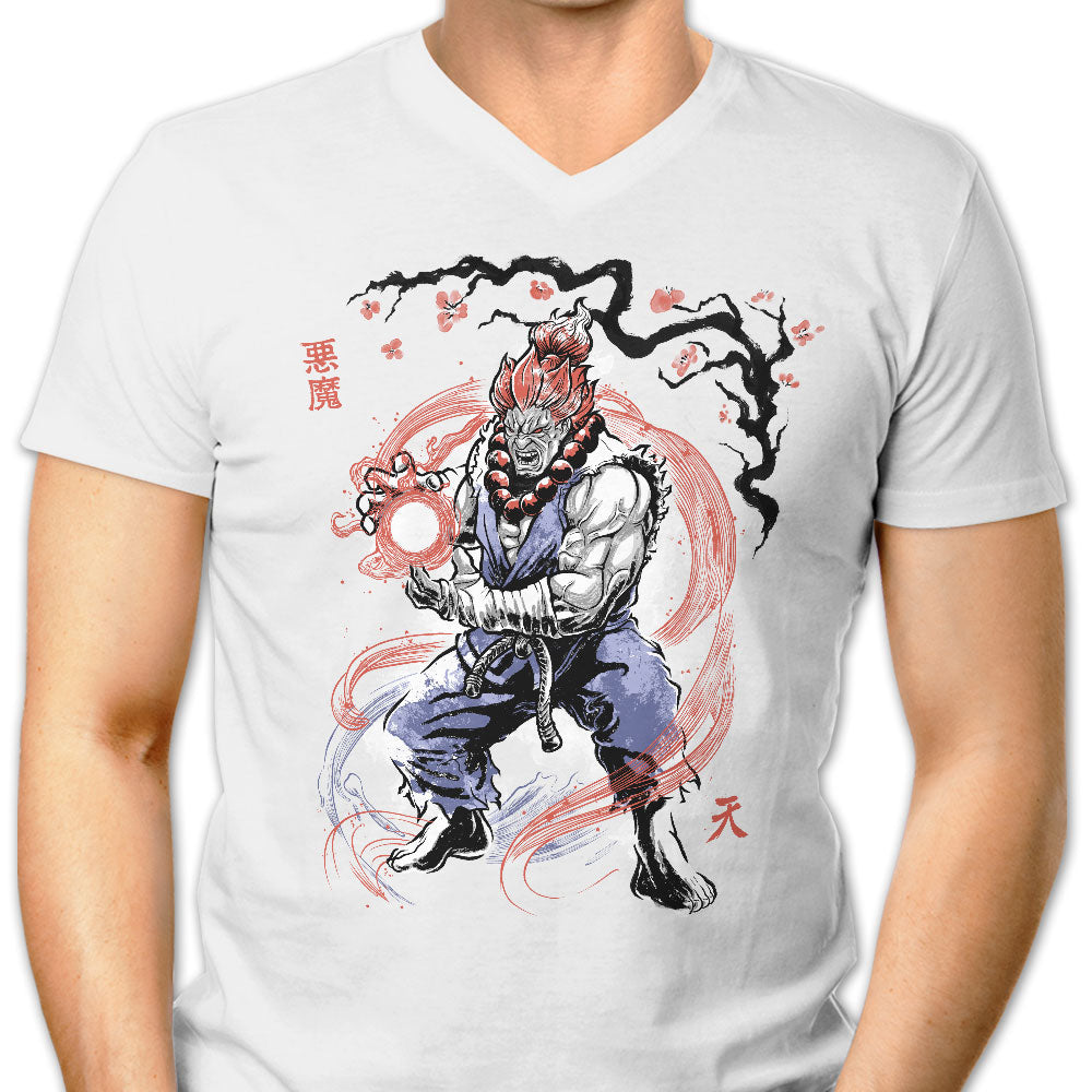 Master of the Fist Sumi-e Men's V-Neck - Adult & Kids T-Shirts, Sweatshirts & Hoodies apparel design preview 1