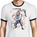 Master of the Fist Sumi-e Ringer - Adult & Kids T-Shirts, Sweatshirts & Hoodies apparel design preview 1