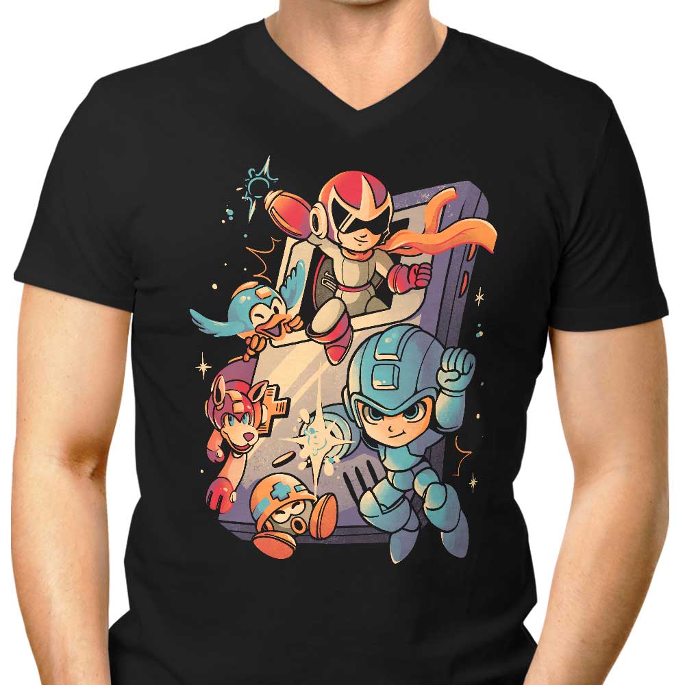 Mega Console Gamer Men's V-Neck - Adult & Kids T-Shirts, Sweatshirts & Hoodies apparel design preview 1