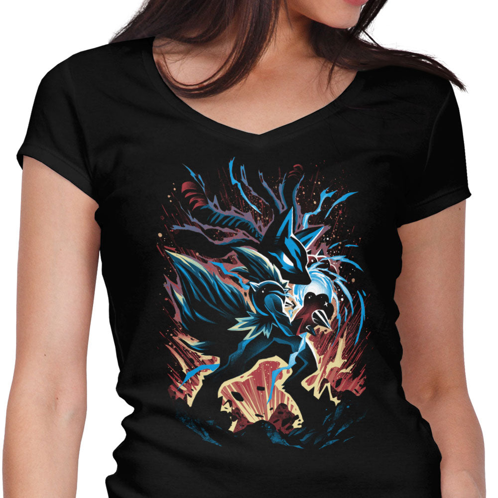 Mega Force of Aura Women's V-Neck - Adult & Kids T-Shirts, Sweatshirts & Hoodies apparel design preview 1