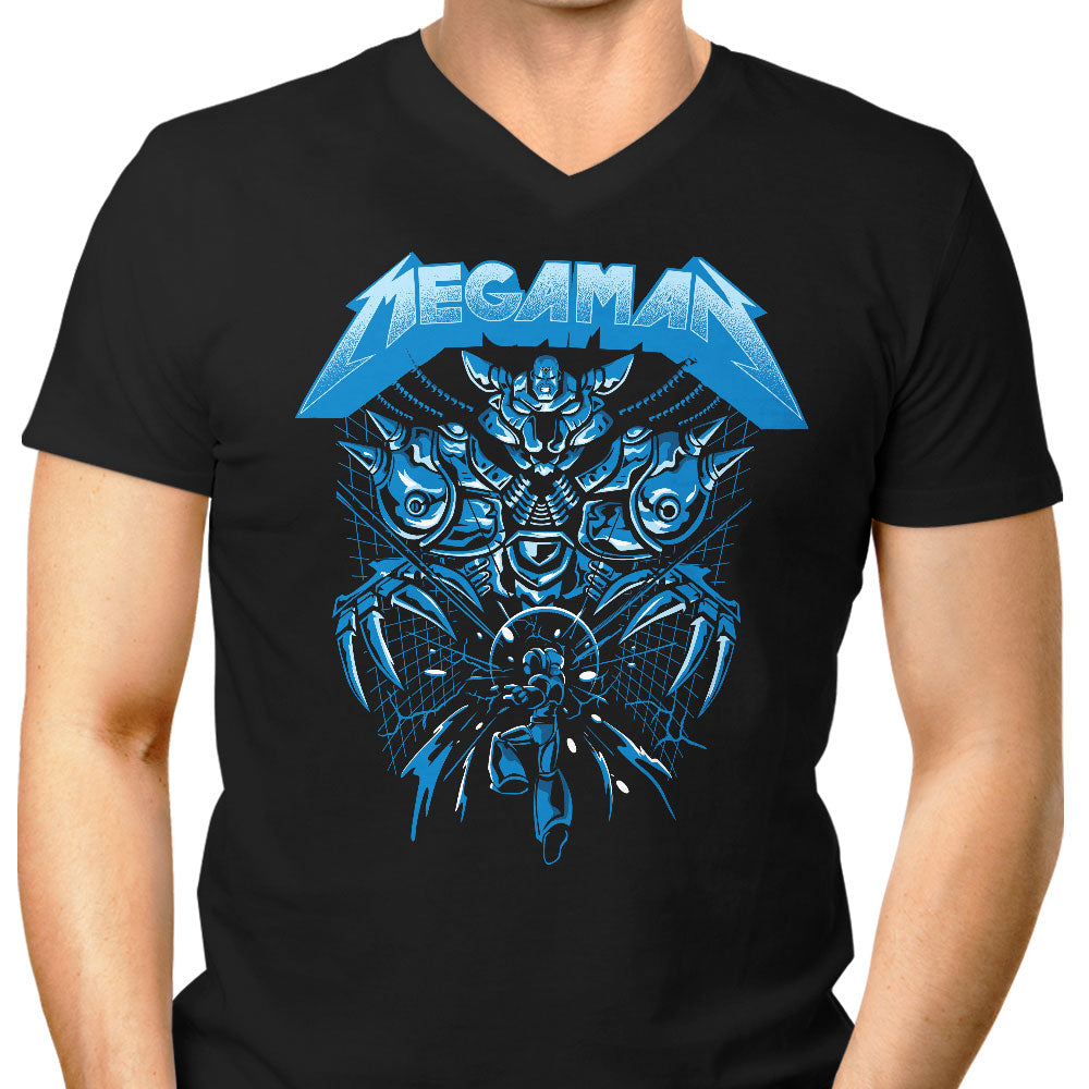 Mega Rockman Men's V-Neck - Adult & Kids T-Shirts, Sweatshirts & Hoodies apparel design preview 1
