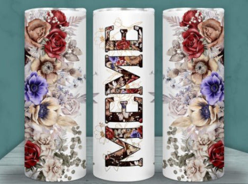 Meme Flowers 20 oz Skinny Tumbler Cup With Straw - Adult & Kids T-Shirts, Sweatshirts & Hoodies apparel design preview 1