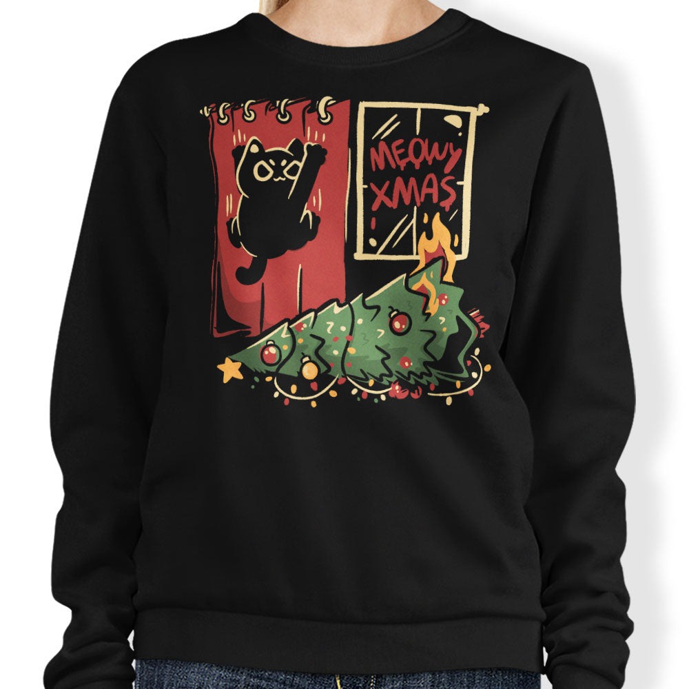 Meowy Xmas - Adult & Kids T-Shirts, Sweatshirts & Hoodies apparel design preview 1