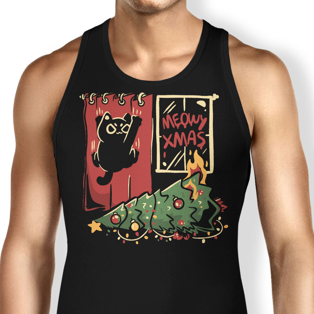 Meowy Xmas Tank Top - Adult & Kids T-Shirts, Sweatshirts & Hoodies apparel design preview 1