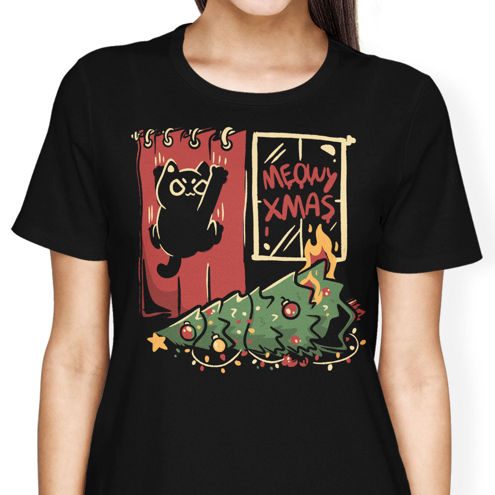 Meowy Xmas Women's Apparel - Adult & Kids T-Shirts, Sweatshirts & Hoodies apparel design preview 1