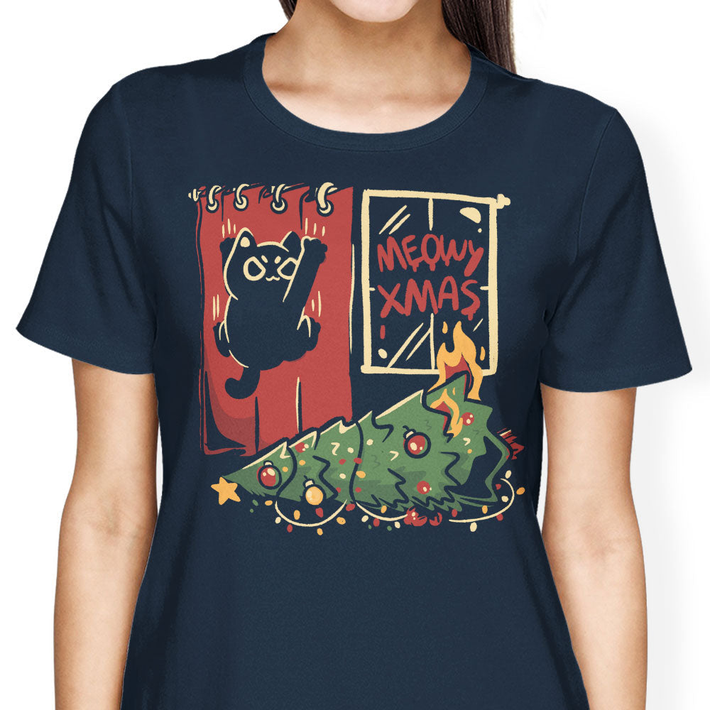 Meowy Xmas Women's Apparel - Adult & Kids T-Shirts, Sweatshirts & Hoodies apparel design preview 2