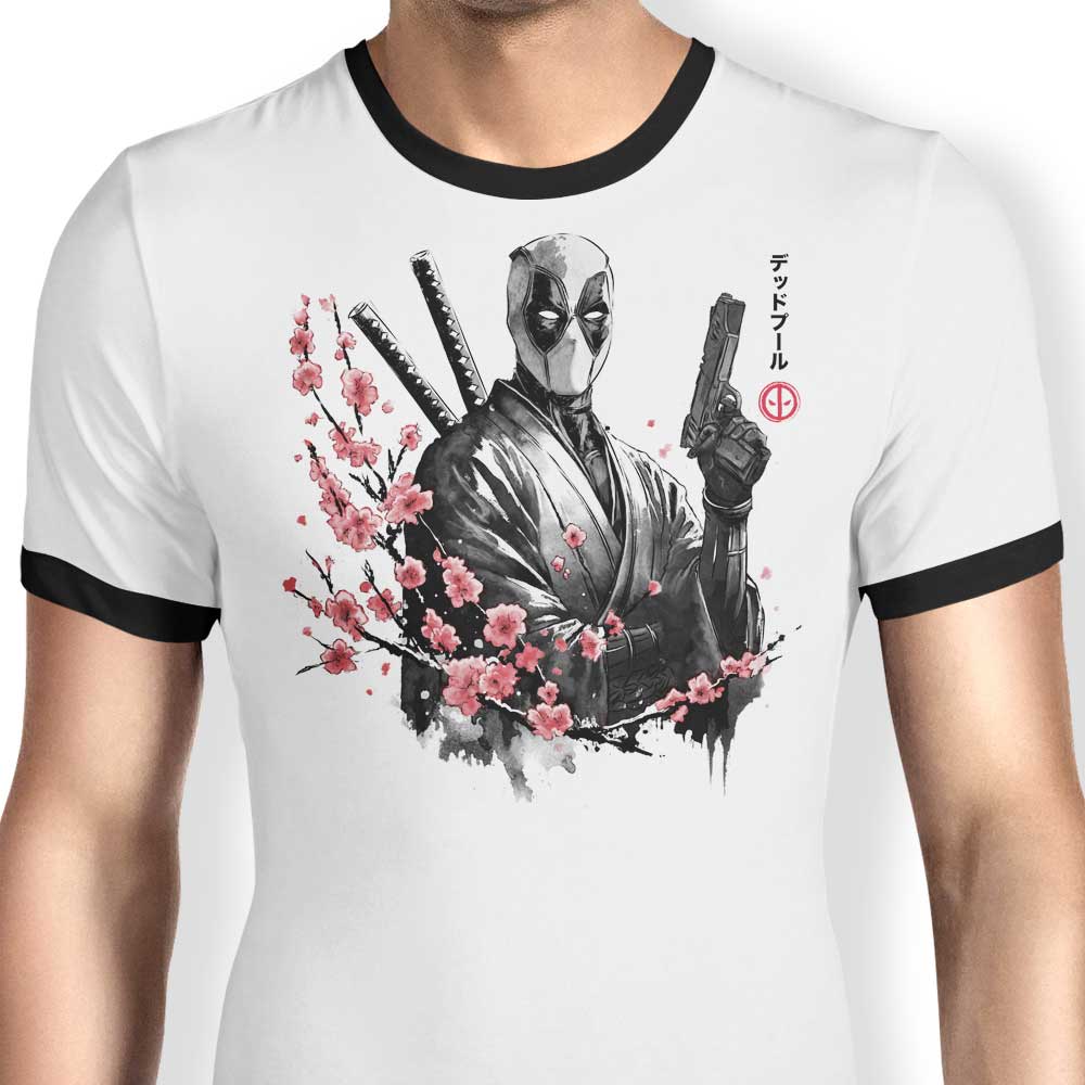 Merc Portrait Sumi-e Ringer - Adult & Kids T-Shirts, Sweatshirts & Hoodies apparel design preview 1
