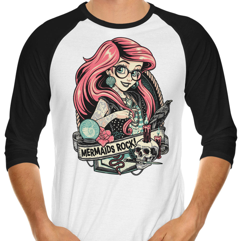 Mermaid's Rock 3/4 Sleeve Raglan - Adult & Kids T-Shirts, Sweatshirts & Hoodies apparel design preview 1