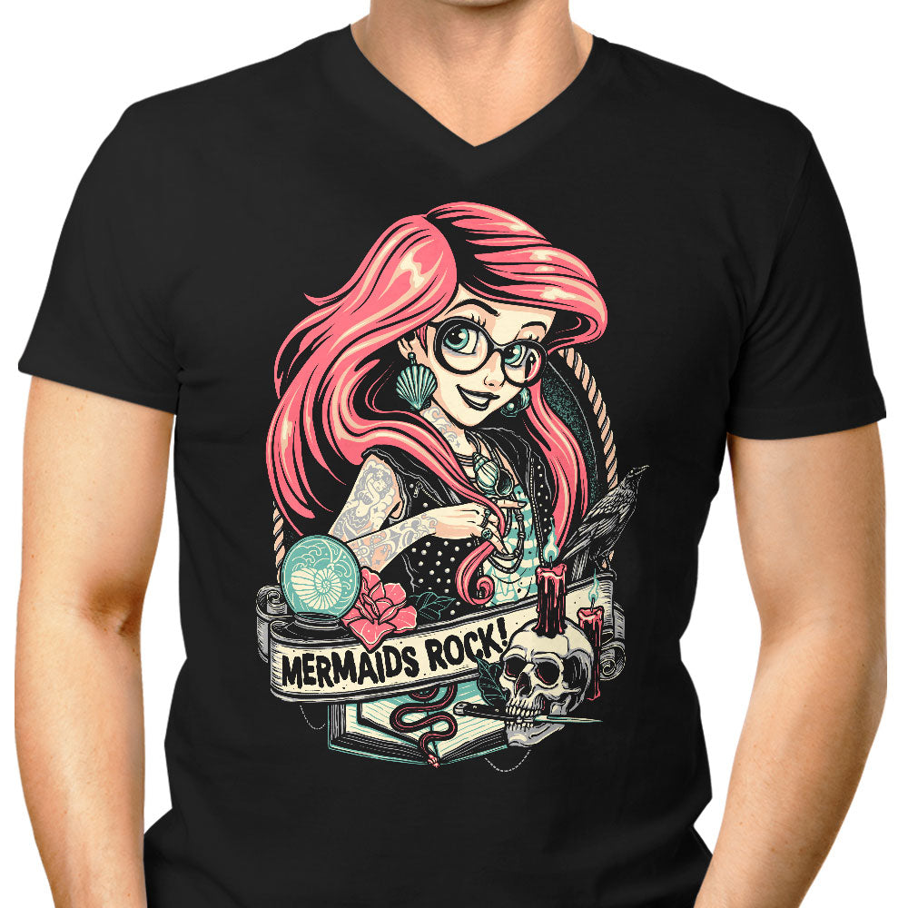 Mermaid's Rock Men's V-Neck - Adult & Kids T-Shirts, Sweatshirts & Hoodies apparel design preview 1