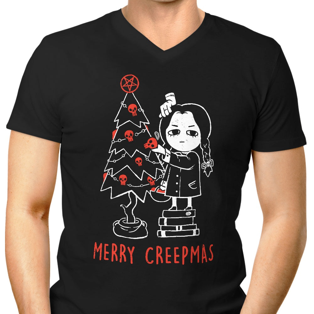 Merry Creepmas Men's V-Neck - Adult & Kids T-Shirts, Sweatshirts & Hoodies apparel design preview 1