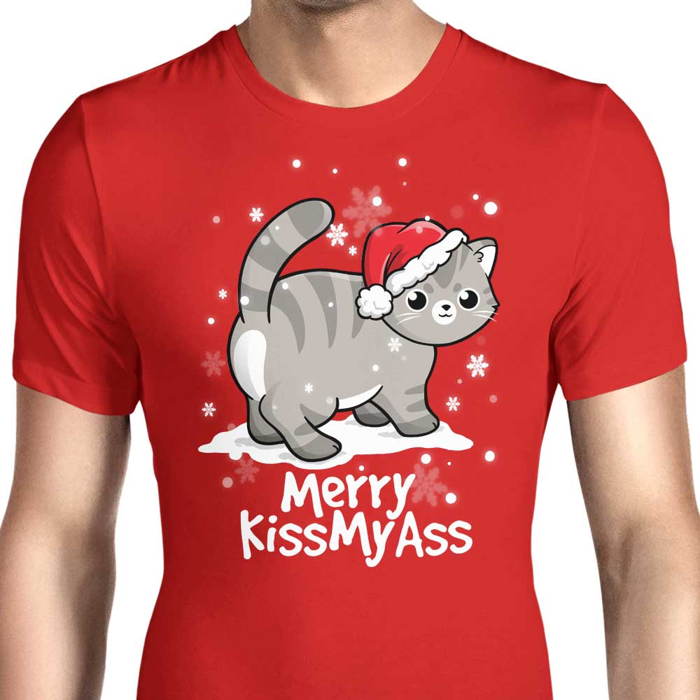 Merry Kiss My Cat Men's Apparel - Adult & Kids T-Shirts, Sweatshirts & Hoodies apparel design preview 1