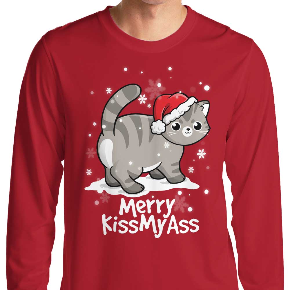 Merry Kiss My Cat - Adult & Kids T-Shirts, Sweatshirts & Hoodies apparel design preview 1