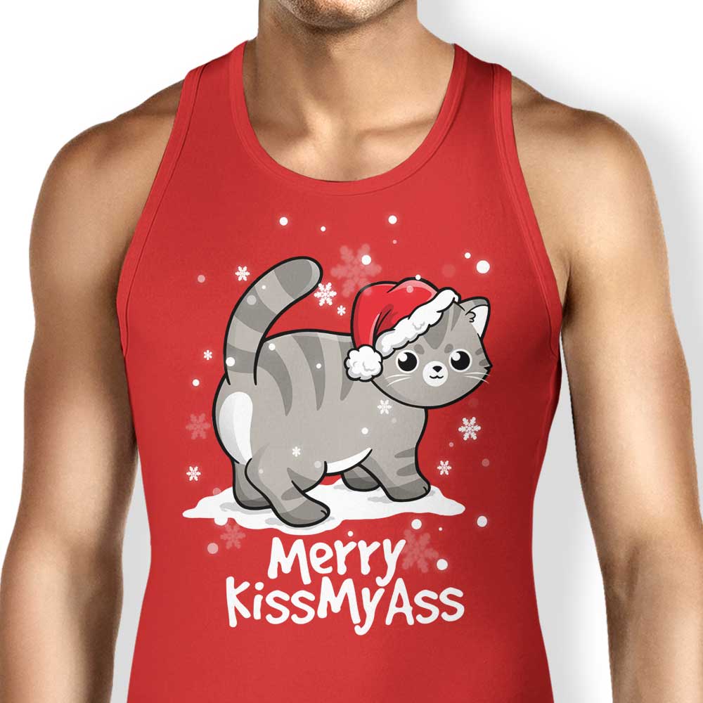 Merry Kiss My Cat Tank Top - Adult & Kids T-Shirts, Sweatshirts & Hoodies apparel design preview 1