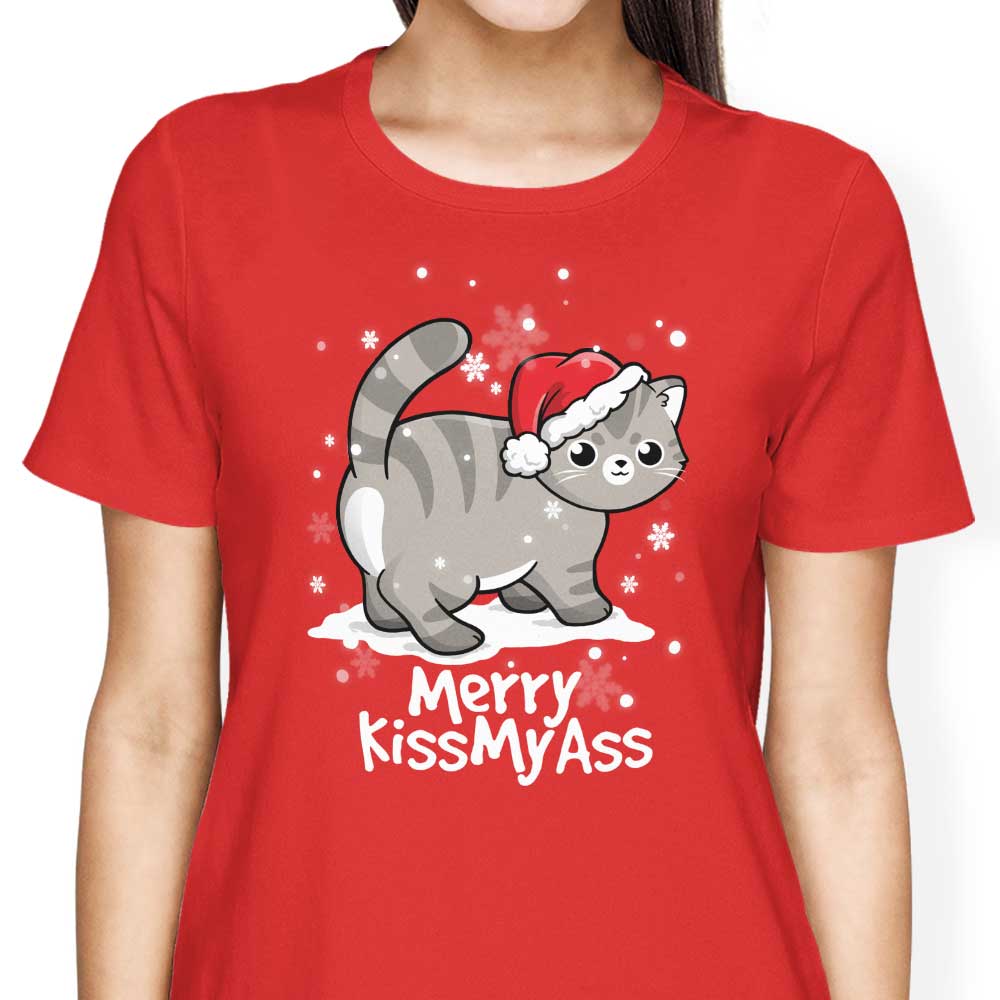 Merry Kiss My Cat Women's Apparel - Adult & Kids T-Shirts, Sweatshirts & Hoodies apparel design preview 2