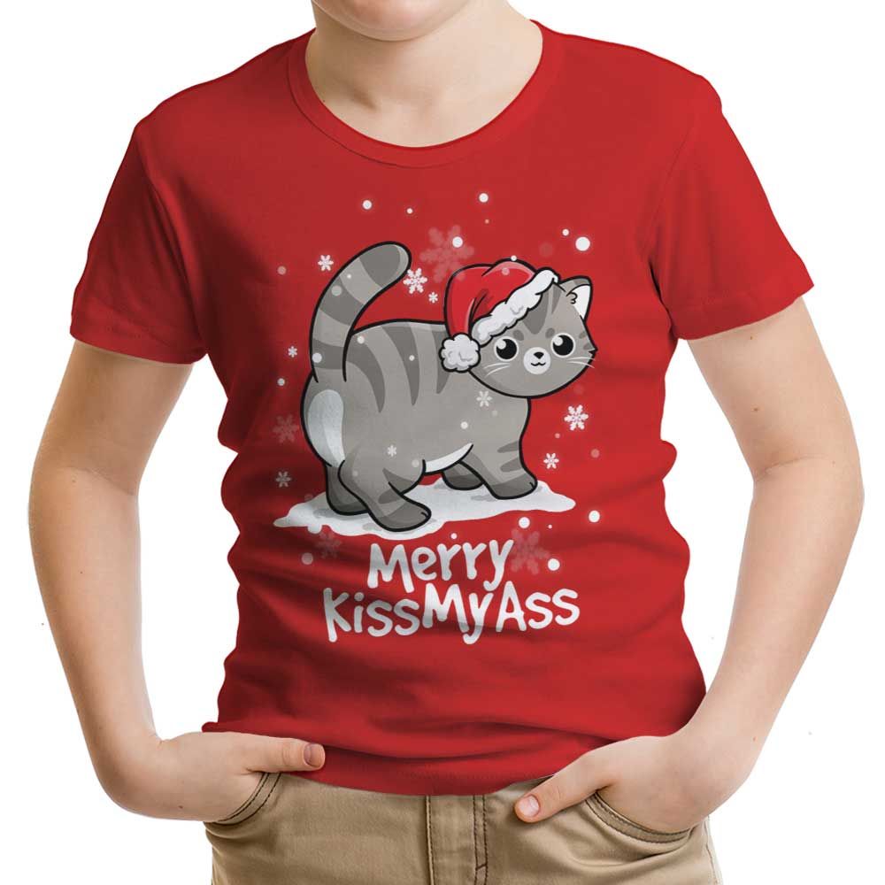 Merry Kiss My Cat Youth Apparel - Adult & Kids T-Shirts, Sweatshirts & Hoodies apparel design preview 1
