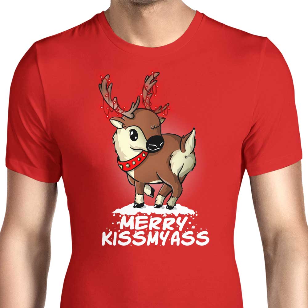 Merry Kiss My Deer Men's Apparel - Adult & Kids T-Shirts, Sweatshirts & Hoodies apparel design preview 1
