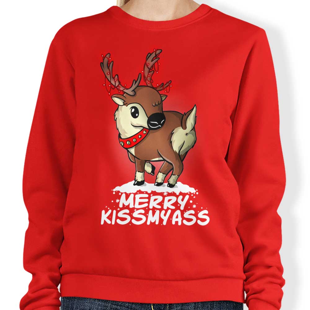 Merry Kiss My Deer - Adult & Kids T-Shirts, Sweatshirts & Hoodies apparel design preview 1
