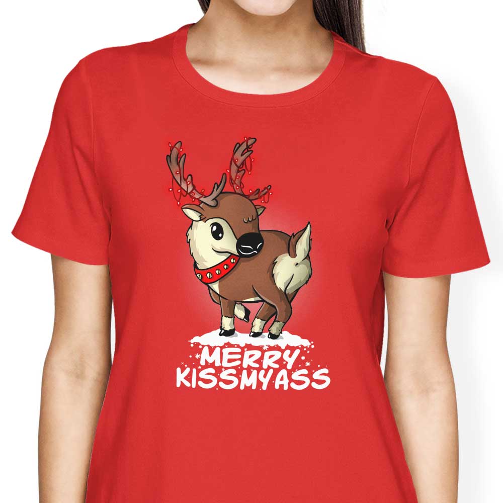 Merry Kiss My Deer Women's Apparel - Adult & Kids T-Shirts, Sweatshirts & Hoodies apparel design preview 2