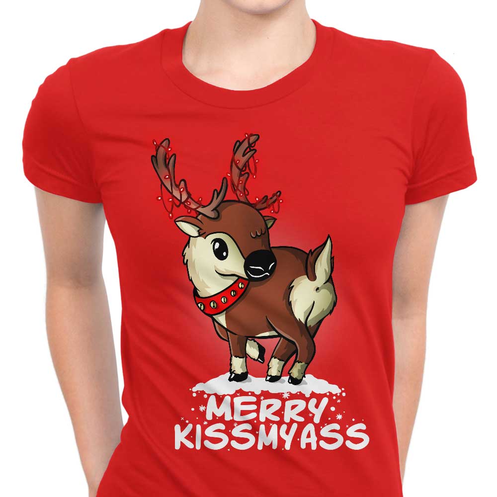 Merry Kiss My Deer Women's Apparel - Adult & Kids T-Shirts, Sweatshirts & Hoodies apparel design preview 1