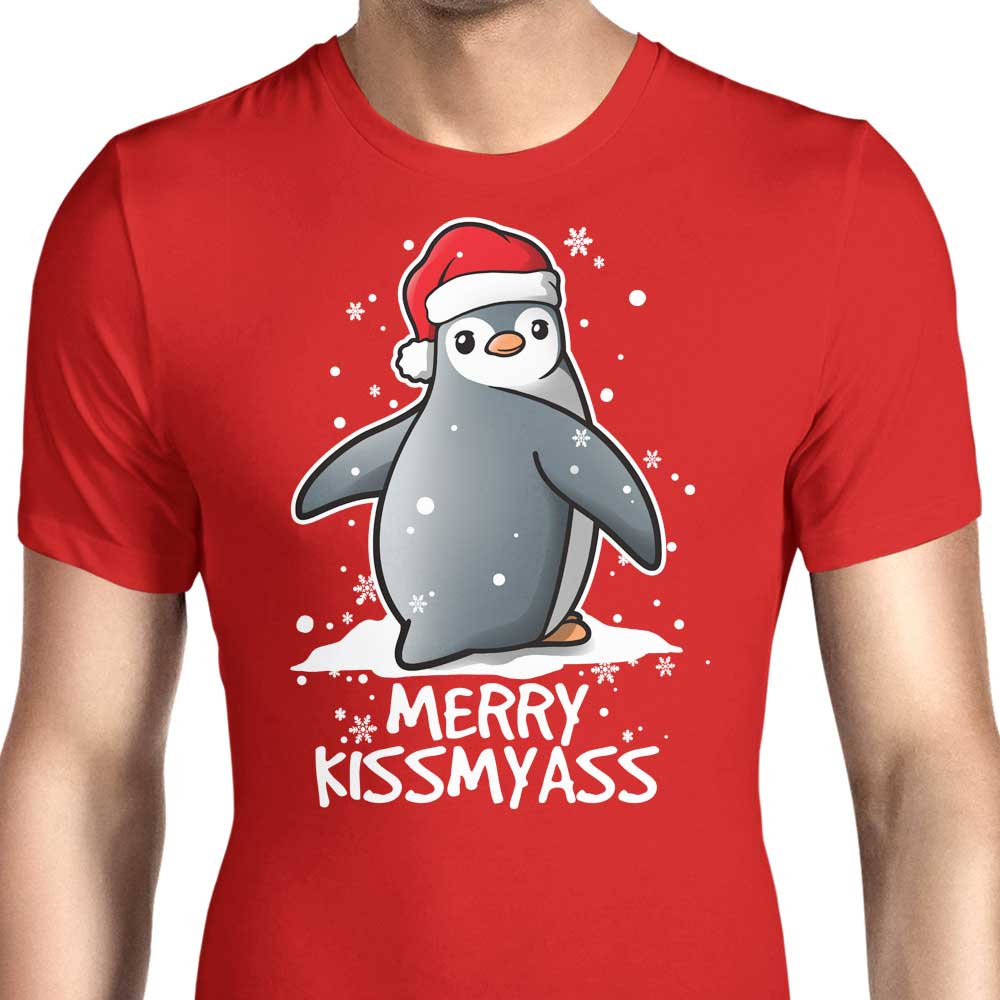 Merry Kiss My Penguin Men's Apparel - Adult & Kids T-Shirts, Sweatshirts & Hoodies apparel design preview 1
