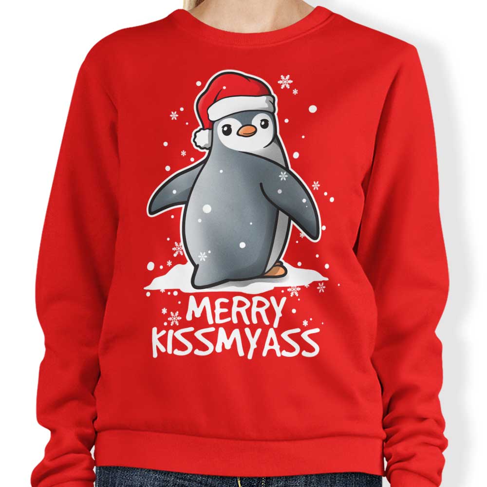 Merry Kiss My Penguin - Adult & Kids T-Shirts, Sweatshirts & Hoodies apparel design preview 1