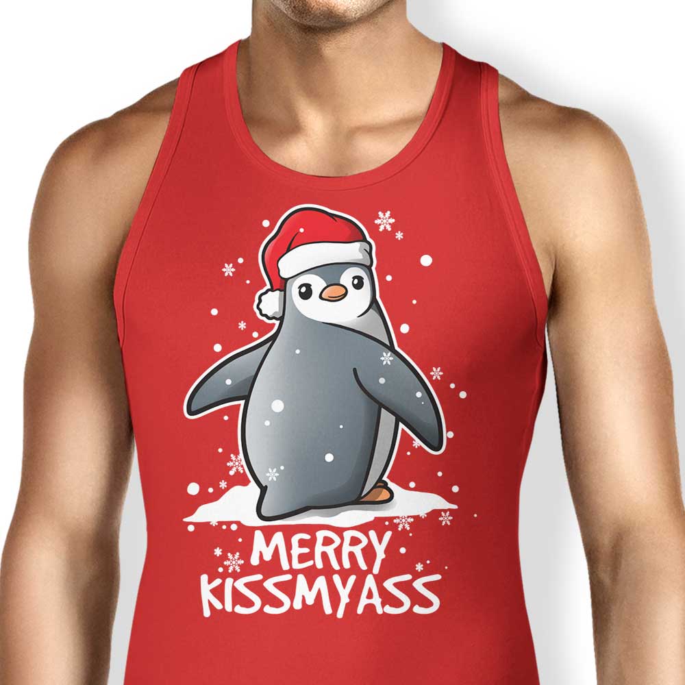 Merry Kiss My Penguin Tank Top - Adult & Kids T-Shirts, Sweatshirts & Hoodies apparel design preview 1