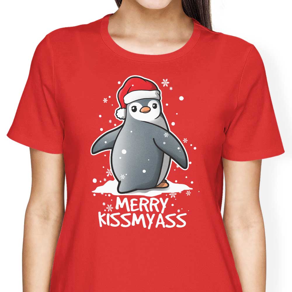 Merry Kiss My Penguin Women's Apparel - Adult & Kids T-Shirts, Sweatshirts & Hoodies apparel design preview 2