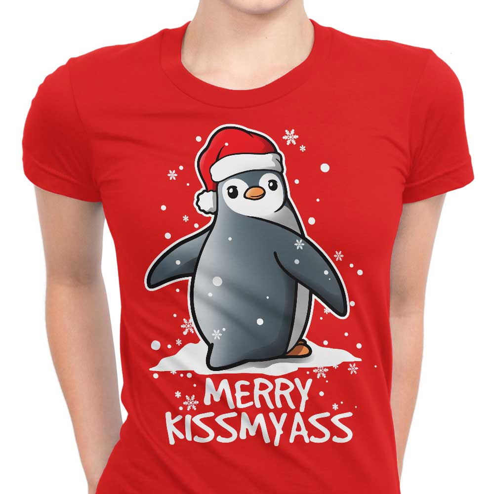 Merry Kiss My Penguin Women's Apparel - Adult & Kids T-Shirts, Sweatshirts & Hoodies apparel design preview 1