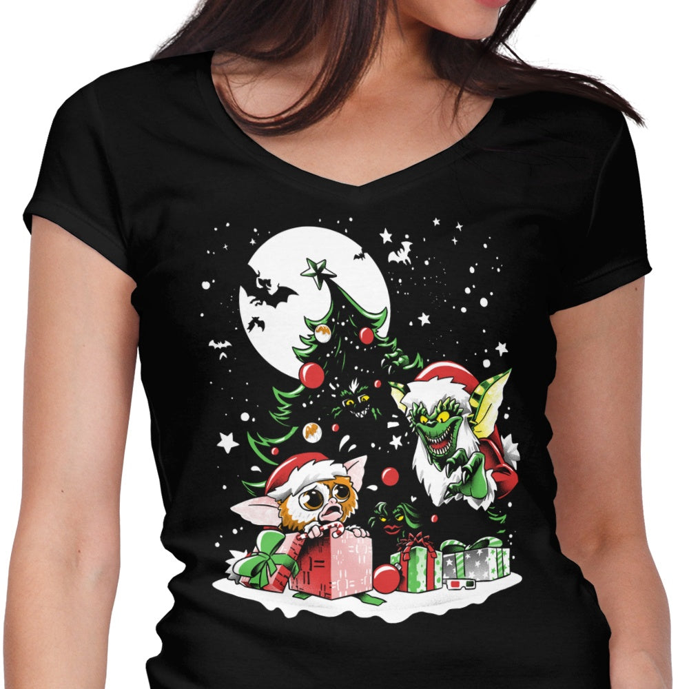 Merry Mischief Women's V-Neck - Adult & Kids T-Shirts, Sweatshirts & Hoodies apparel design preview 1