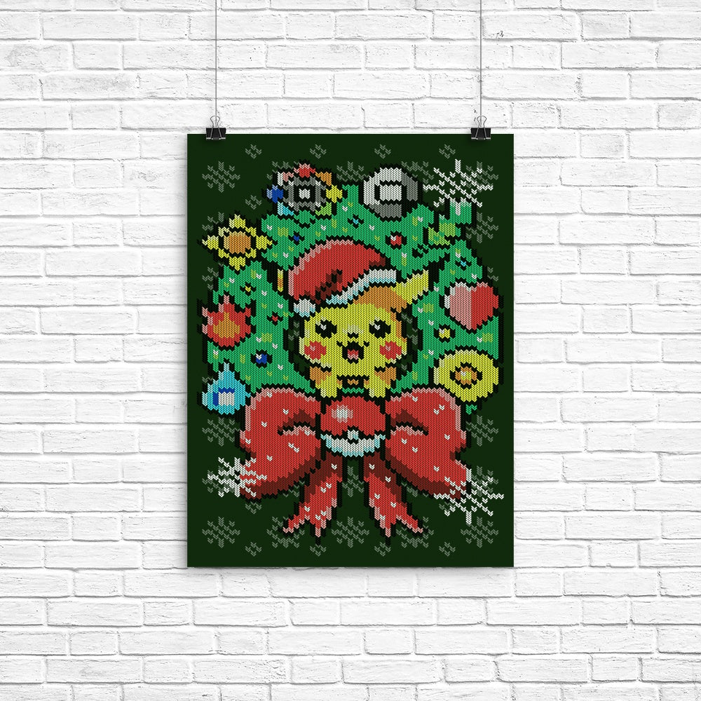 Merry Pika Christmas Poster - Adult & Kids T-Shirts, Sweatshirts & Hoodies apparel design preview 1