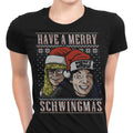 Merry Schwingmas Women's Apparel - Adult & Kids T-Shirts, Sweatshirts & Hoodies apparel design preview 1