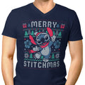 Merry Stitchmas Men's V-Neck - Adult & Kids T-Shirts, Sweatshirts & Hoodies apparel design preview 1