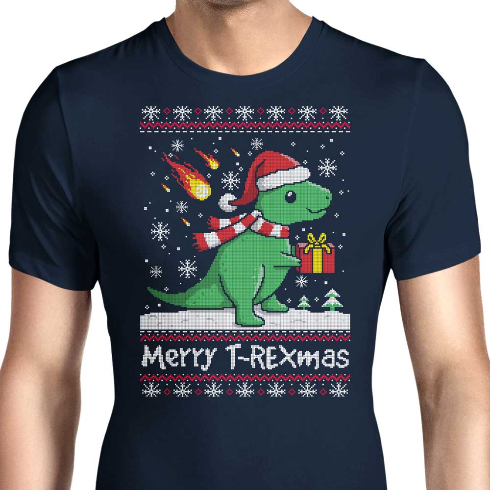 Merry T-Rexmas Men's Apparel - Adult & Kids T-Shirts, Sweatshirts & Hoodies apparel design preview 1