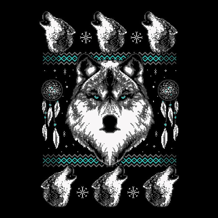 Merry Wolfmas - Adult & Kids T-Shirts, Sweatshirts & Hoodies apparel design preview 2