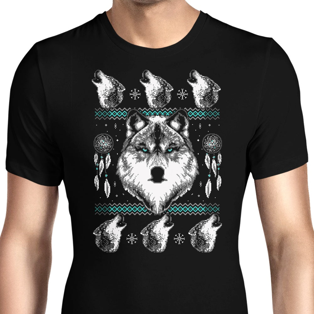 Merry Wolfmas Men's Apparel - Adult & Kids T-Shirts, Sweatshirts & Hoodies apparel design preview 1
