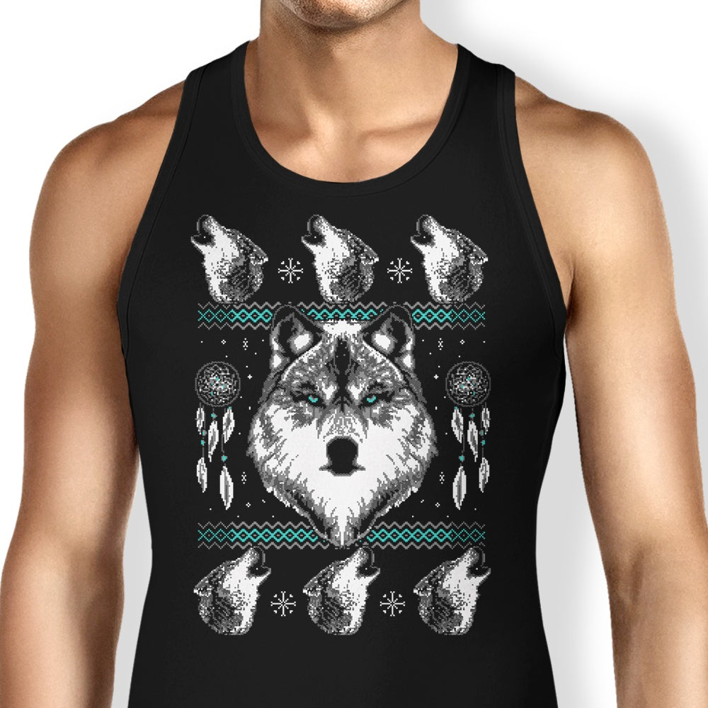 Merry Wolfmas Tank Top - Adult & Kids T-Shirts, Sweatshirts & Hoodies apparel design preview 1