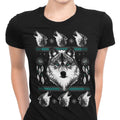 Merry Wolfmas Women's Apparel - Adult & Kids T-Shirts, Sweatshirts & Hoodies apparel design preview 1