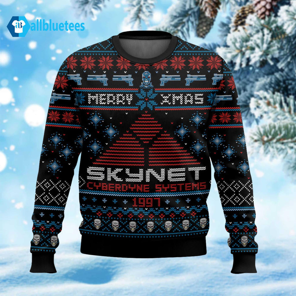 Merry Xmas Skynet Ugly Christmas Sweater product image