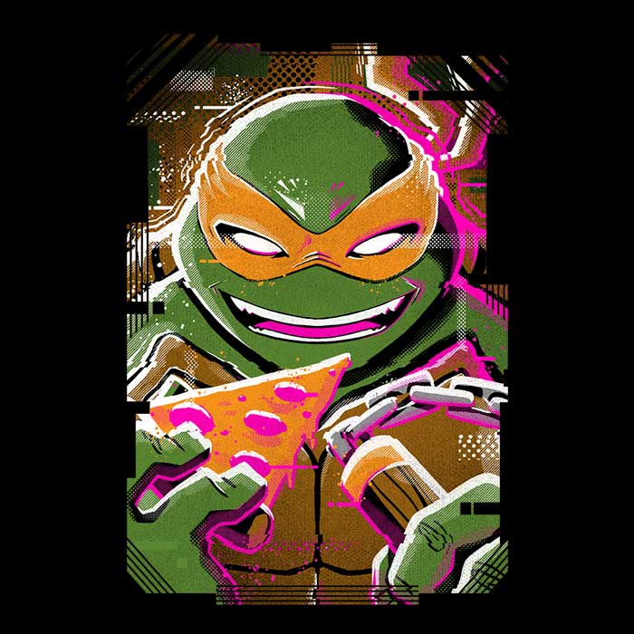 Michelangelo Glitch Men's Apparel - Adult & Kids T-Shirts, Sweatshirts & Hoodies apparel design preview 2