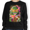 Michelangelo Glitch - Adult & Kids T-Shirts, Sweatshirts & Hoodies apparel design preview 1