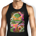 Michelangelo Glitch Tank Top - Adult & Kids T-Shirts, Sweatshirts & Hoodies apparel design preview 1