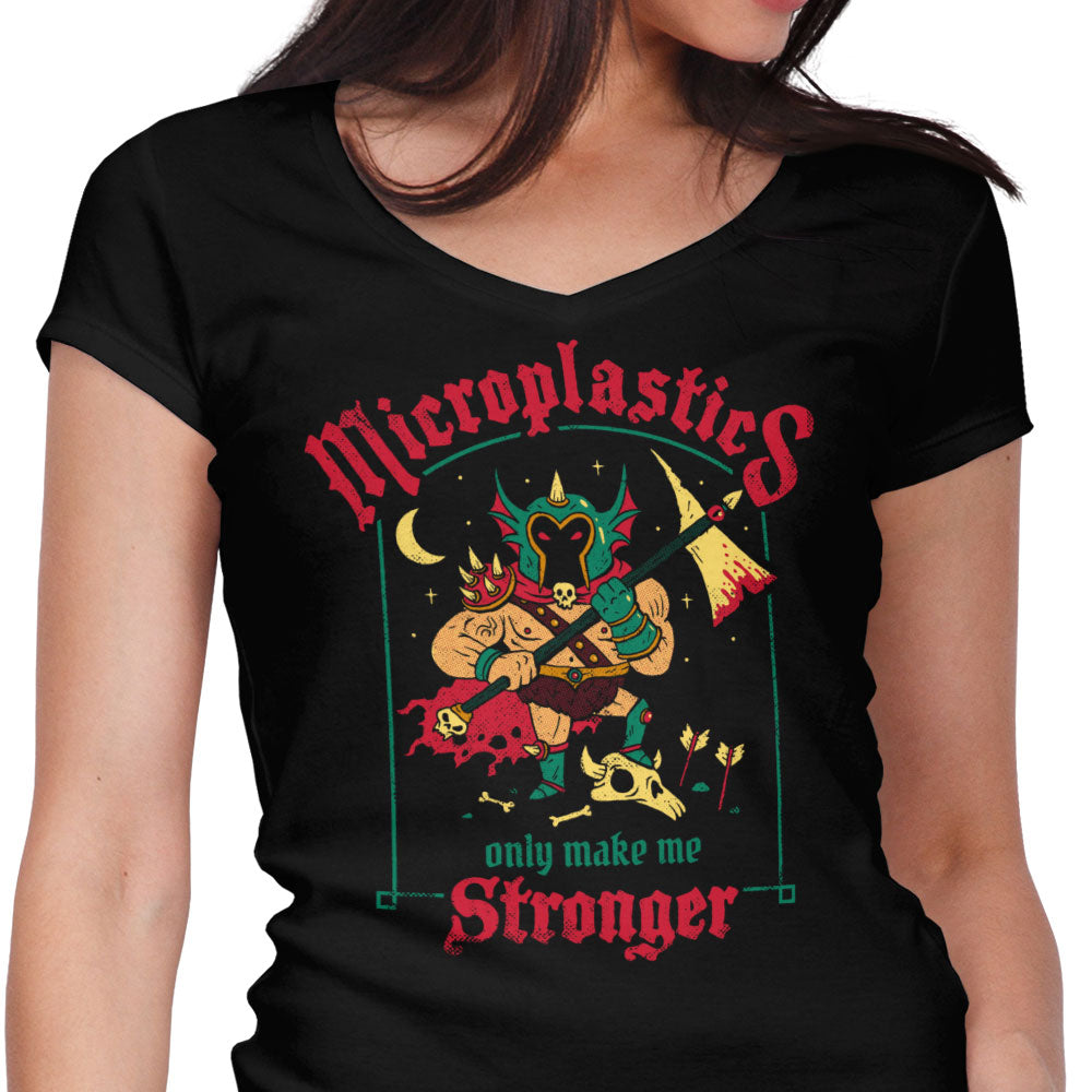 Microplastics Make Me Stronger Women's V-Neck - Adult & Kids T-Shirts, Sweatshirts & Hoodies apparel design preview 1