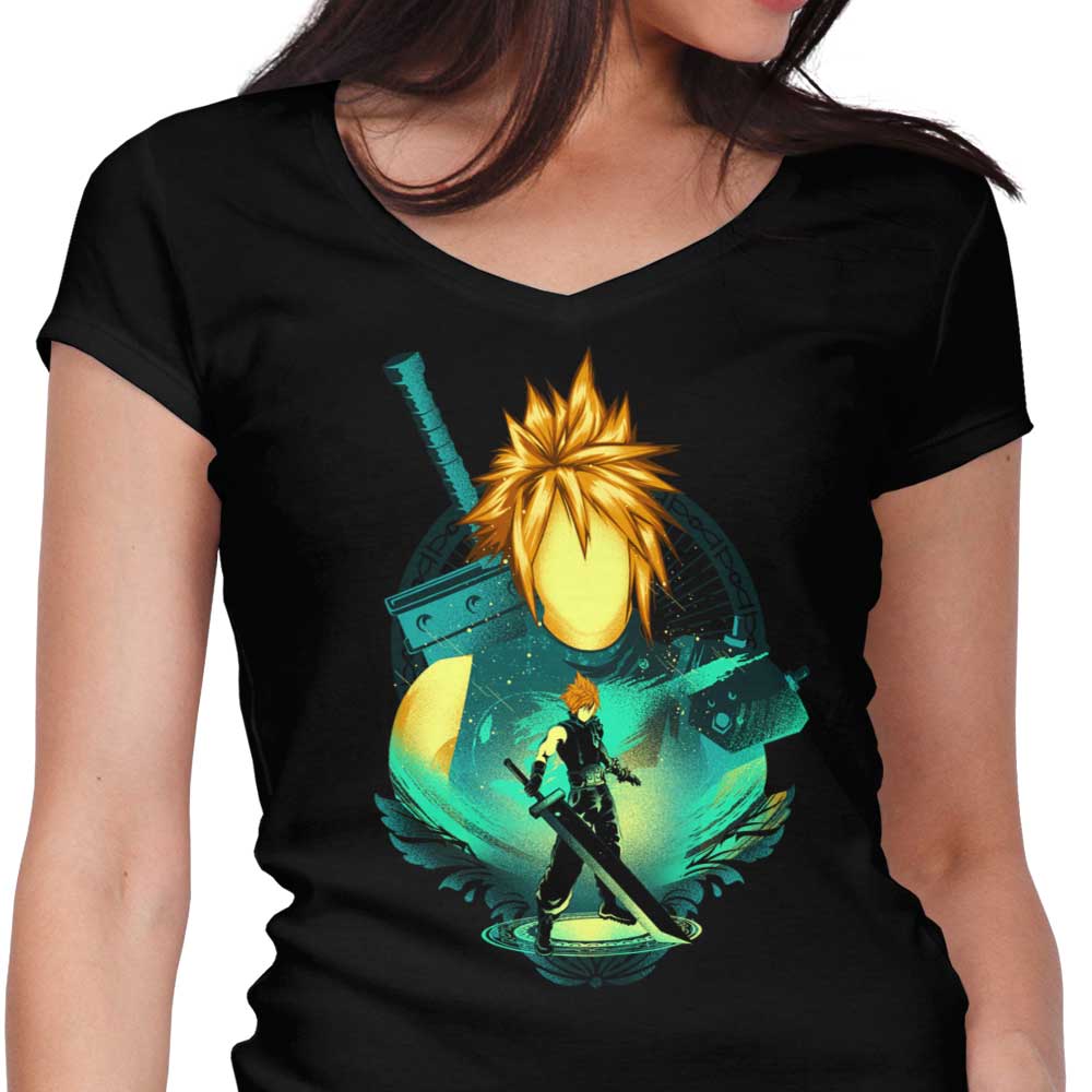 Midgar Mercenary Women's V-Neck - Adult & Kids T-Shirts, Sweatshirts & Hoodies apparel design preview 1