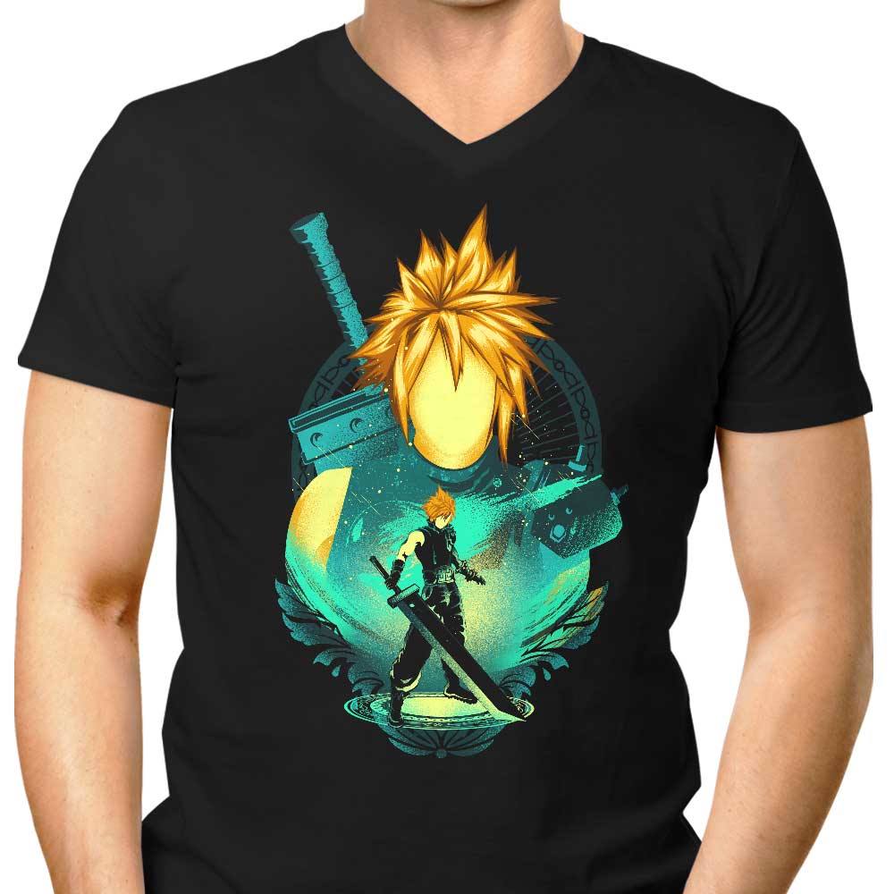 Midgar Mercenary Men's V-Neck - Adult & Kids T-Shirts, Sweatshirts & Hoodies apparel design preview 1